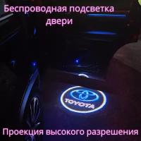 Проекция логотипа авто/Беспроводная подсветка логотипа Toyota на двери/Светильник высокого разрешения с двери авто (1 шт.)