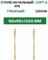 Столб начальный 90*90*1200 Сорт А граненый №6 сосна