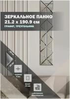 Зеркальная плитка ДСТ, панно на стену 21.2х190.9 см., цвет графит, форма треугольник 15х15 см