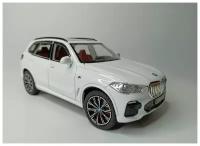 Коллекционная машинка игрушка металлическая BMW X5 масштаб 1:24 для мальчиков масштабная модель 1:24 белый