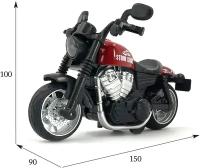 Мотоцикл металл коллекционной Harley-Davidson 1:12 - 15 см. (Харли Дэвидсон), Свет + Звук Красный