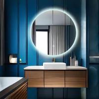 Зеркало круглое "парящее" Муза D90 для ванной с холодной LED-подсветкой