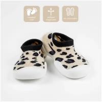 Тапочки Amarobaby First Step Pure, размер 24, бежевый