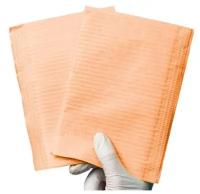 Салфетки оранжевые ламинир Wismed 33х45 см 2-х слойные (рифленая бумага/полиэтилен), 500 шт/упак