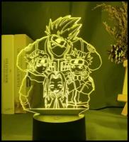 3D светодиодный ночсветильник детский ночник с аниме удзумаки Какаси Хатаке