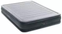 Кровать надувная INTEX COMFORT-PLUSH MID RISE, 152х203х33см, флок (встроенный насос 220В)