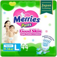 Подгузники-трусики Merries Good Skin L 9-14кг 44 шт