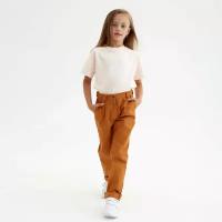 Брюки для девочки MINAKU: Casual collection KIDS, цвет рыжий, рост 140 см