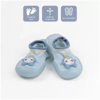 Тапочки Amarobaby First Step Pure, размер 23, голубой, белый