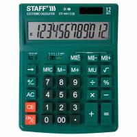 Калькулятор настольный STAFF STF-444-12-DG (199x153 мм), 12 разрядов, двойное питание, зеленый, 250464