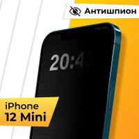 Противоударное защитное стекло Антишпион для телефона Apple iPhone 12 mini / Закаленное приватное стекло на весь экран для смартфона Эпл Айфон 12 Мини