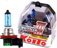 Лампы KOITO H11 12/55W+100% света 4000К яр/белые P0750W