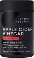 Яблочный уксус с кайенским перцем 500 мг, Apple Cider Vinegar 500 mg, Sports Research, 120 капсул