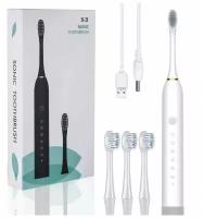 Электрическая зубная щетка ультразвуковая X-3 SONIC Toothbrush Smarter, белый