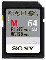 Карта памяти Sony SDXC 64GB UHS-II U3 V60 R277/W150MB/s (SF-M64/T2)