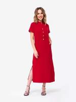 Платье женское летнее льняное макси длинное Happyfox, HFSL2630 размер 44, цвет бордо