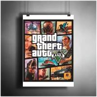 Постер плакат для интерьера "Компьютерная игра: Grand Theft Auto: Vice City. GTA" / Декор дома, офиса, комнаты, квартиры A3 (297 x 420 мм)