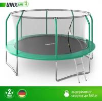 Каркасный батут UNIX Line SUPREME BASIC 14 ft 427х427х269 см, зелeный