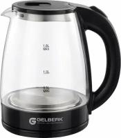 Чайник электрический GELBERK GL-340, 1500Вт, 1,8л, дисковый нагреватель, жаропрочное стекло