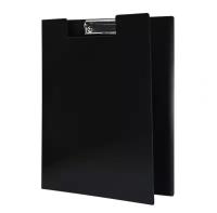 Папка-планшет с крышкой inформат (А4, до 70 листов, пластик, с зажимом) черный
