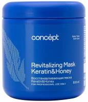 Concept Salon Total Keratin&Honey Revitalizind Mask - Концепт Салон Тотал Репейр Маска восстанавливающая с кератином и медом, 500 мл -