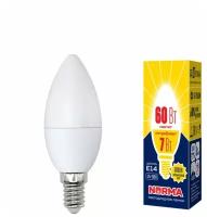 Volpe NORMA свеча E14 7W(600lm) 3000K 2K матовая 37x100 LED-C37-7W/WW/E14/FR/NR (арт. 675717)