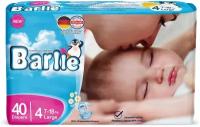 Подгузники детские Barlie №4 размер L / Large для малышей 7-18кг, 40шт. в упаковке