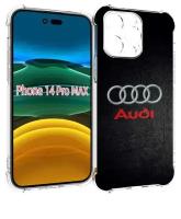 Чехол MyPads audi ауди 6 мужской для iPhone 14 Pro Max задняя-панель-накладка-бампер