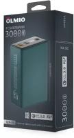 Портативное зарядное устройство Olmio QX-30 30000mAh, 22.5W PD/QC 3.0, темно-зеленый