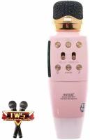 Микрофон беспроводной (Bluetooth, динамики, USB) WSTER WS-2011 Розовый