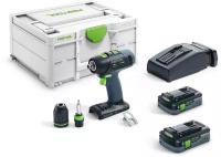 Дрель-шуруповерт аккумуляторная FESTOOL T 18+3 HPC 4,0 I-Plus