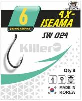 Крючки рыболовные Killer 4х-ISEAMA №6 8 шт Корея