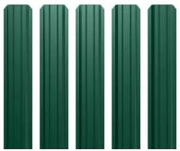 Штакетник металлический (евроштакетник) П-образный на забор (двусторонний цвет RAL 6005/6005 Зеленый Мох, высота 1м, ширина планки 85мм) - 10 штук