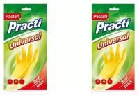 Комплект Paclan Перчатки резиновые Universal (L) желтые 1 пара х 2 упак