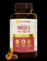 Комплекс витаминов Omega 3 +A+D3+E», Nutraway 90 капсул быстрого усвоения