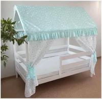Текстиль на кроватку домик 160х80 (коронки/мята) ТД-8