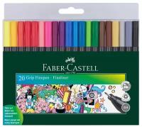 Набор капиллярных ручек Faber-castell "Grip Finepen" 20цв., 0,4мм, трехгран., пласт. уп., европодвес