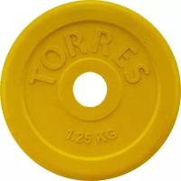 Диск обрезиненный TORRES 1.25 кг, PL50381, d.25 мм, металл в резиновой оболочке, оранжевый