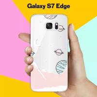 Силиконовый чехол на Samsung Galaxy S7 Edge Розовые горы / для Самсунг Галакси С7 Едж