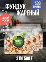 Фундук жареный очищенный 1500 г (500 х 3), NutsPlanet