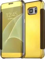 Чехол-книжка MyPads для Samsung Galaxy S7 edge G9350/ G935 5.5 с дизайном Clear View Cover с полупрозрачной пластиковой крышкой с зеркальной пов
