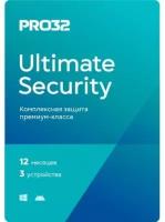 Eset ПО Антивирусы PRO32 PRO32-PUS-NS EKEY -1-3 PRO32 Ultimate Security – лицензия на 1 год на 3 устройства