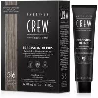 American Crew Precision Blend краска-камуфляж для седых волос, Средний пепельный 5/6, 3х40 мл