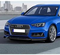 Губа переднего бампера Audi A4 2018 black mat