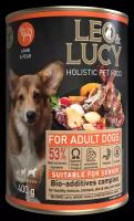 Влажный корм для собак Leo&Lucy паштет с ягненком и грушей подходит пожилым 400г 1шт
