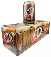 Газированный напиток A&W Root Beer (безалкогольное корневое пиво) (США), 355 мл (12 шт)