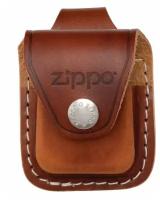 Чехол ZIPPO для широкой зажигалки, 57x30x75 мм, кожа, с кожаным фиксатором на ремень, коричневый LPLB