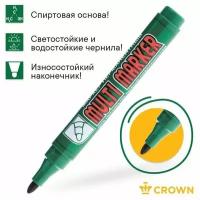 Маркер перманентный 3.0 мм, Crown Multi Marker, зелёный