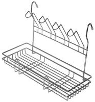 Полка на рейлинг комбинированная со стаканодержателем хр зерк, 395х150х270 мм