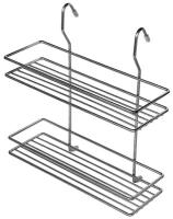 Полка на рейлинг для специй 2-х ярусная "хром зеркальный" 300х100х317 мм